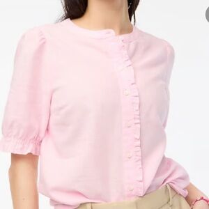 J CREW FACTORY linens blend ruffle top